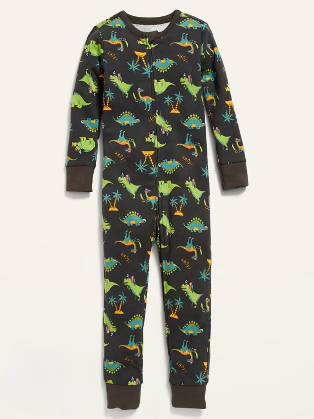 Old Navy Unisex 2 Way Zip Dino Print One Piece Sleeper Size 4T